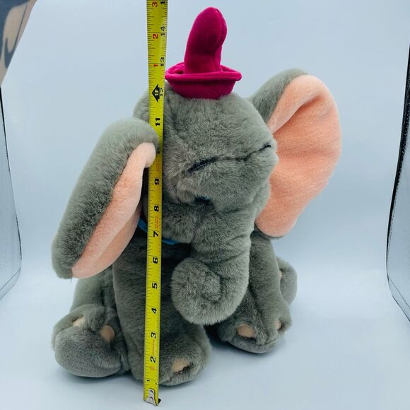 Disney Plush DUMBO the Elephant Soft Plush Stuffed Toy Red Hat & Clown Collar - Picture 8 of 9